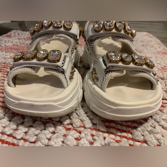 Gucci Leather and mesh sandal with crystals size 39 - Picture 4 of 9